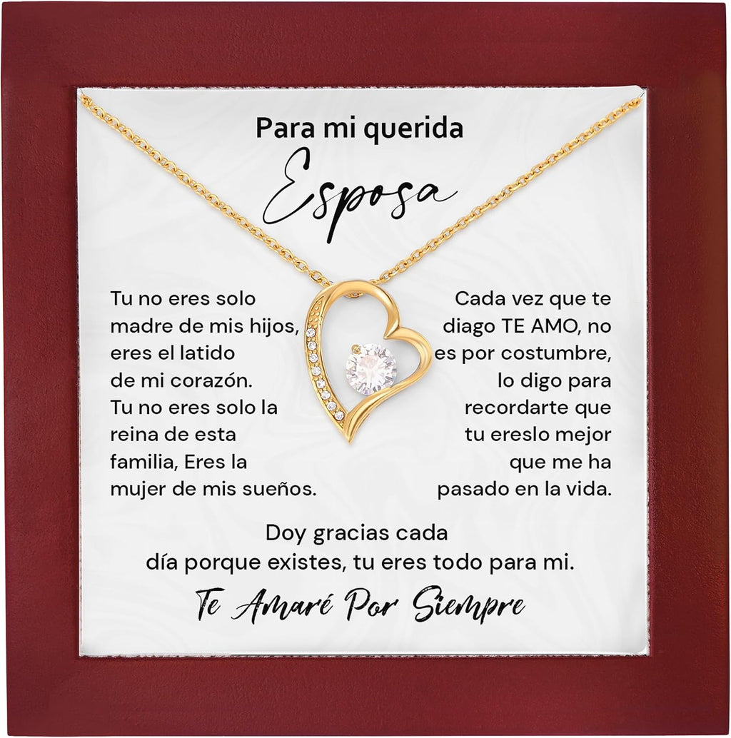 Collar Para Mi Querida Esposa Con Mensaje De Amor – Joyería Elegante Con Caja De Regalo – Regalo Romántico De Aniversario O Cumpleaños