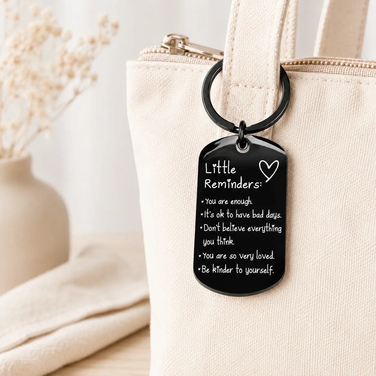 Inspirational "You Are Enough" Keychain - Keychains for Women, Uplifting Gift for Friends
