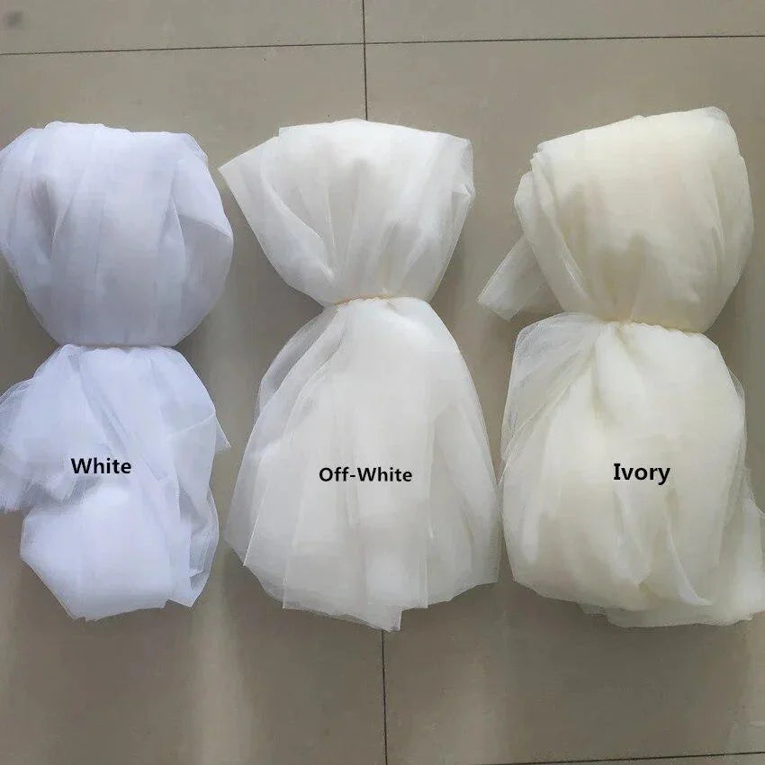 White Lvory 1 Tier Fingertip Wedding Veils Crystal Pearls Cut Edge Bridal Veil with Comb Bridal Vail Mariage Accessoirres Deco