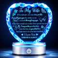 Crystal Heart LED Night Light Gift for Wife, Romantic Keepsake