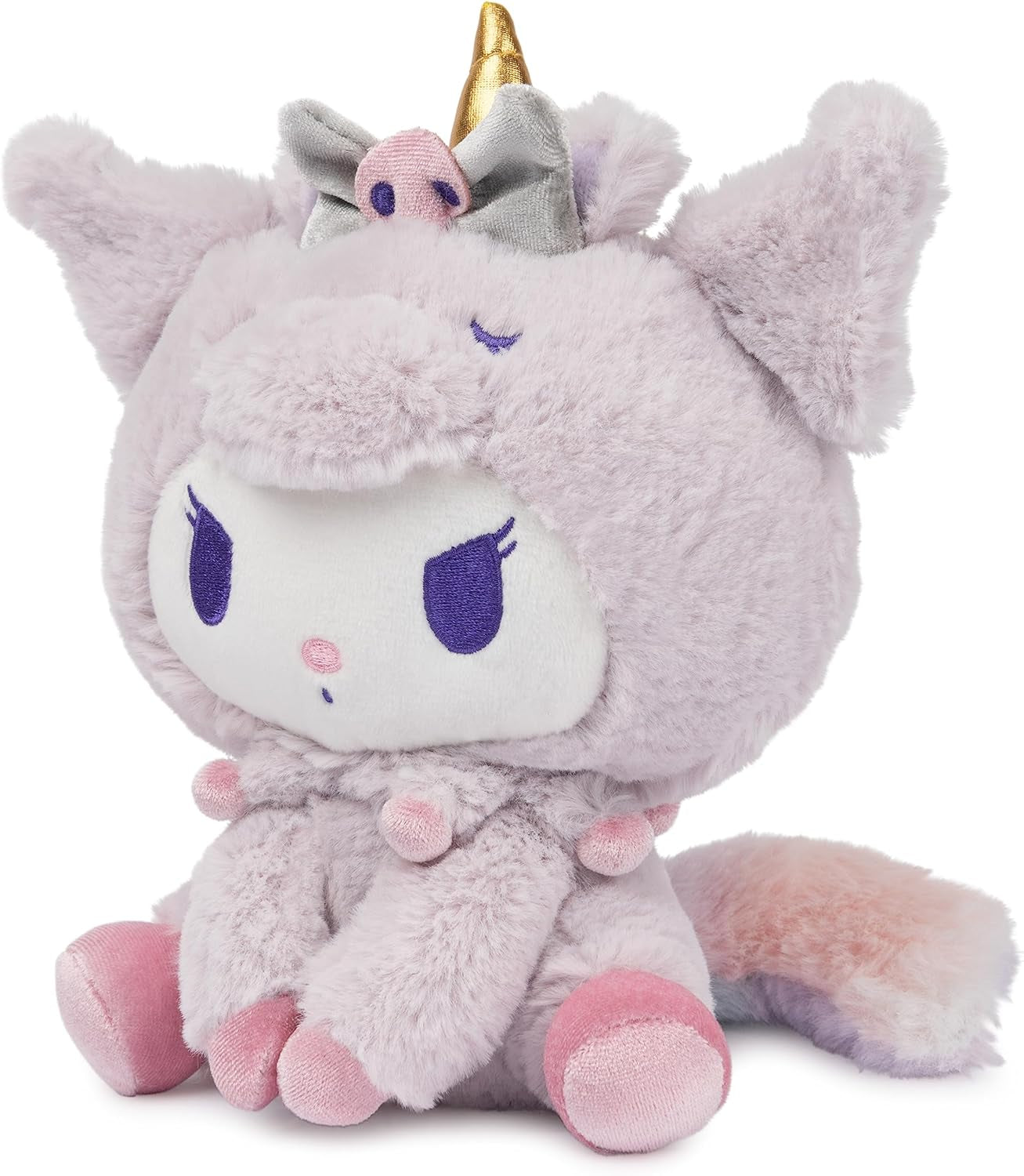 Sanrio Kuromi 6" Plush Toy with Purple Unicorn Outfit; Ages 1+