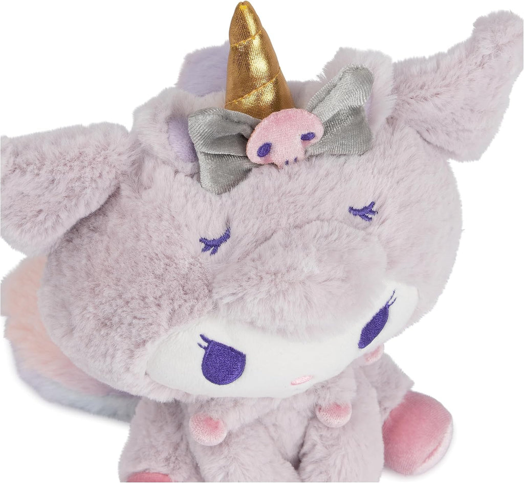 Sanrio Kuromi 6" Plush Toy with Purple Unicorn Outfit; Ages 1+