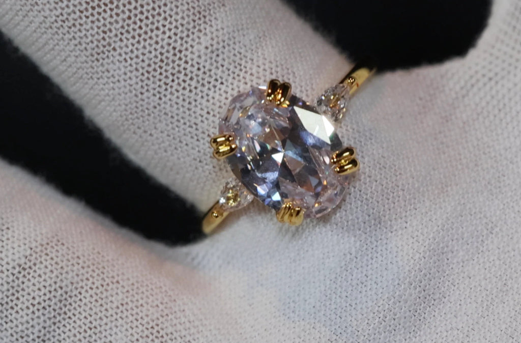 Womens Gold Ring | Womens Gold Oval Diamond Ring | Gold Oval Diamond Ring | Gold Ring with Diamonds | Gold Oval Engagement Ring