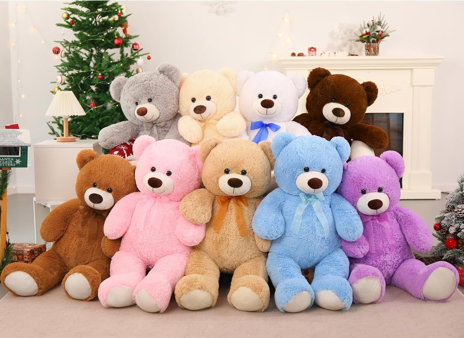 Giant Teddy Bear Stuffed Animal 3Ft,36'' Big Bear for Kid,Large Stuffed Bear for Baby Shower, Teddy Bear for Girlfriend Boyfriend Wife Mom Fiancée Valentine'S Birthday, Tan