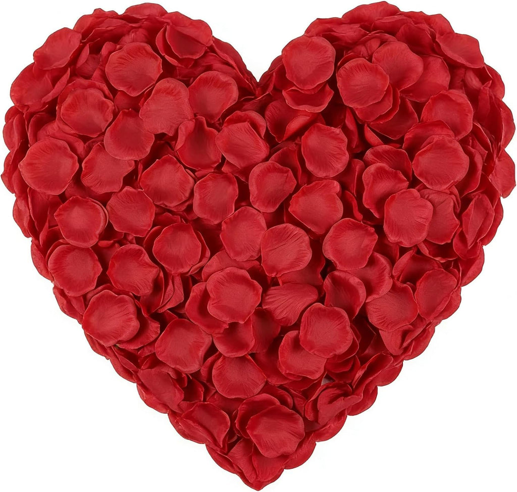 3000PCS Red Rose Petals for Romantic Night for Her Set, Artificial Roses Flower Petals for Romantic Night, Valentines Day Decor and Wedding, Event, Party, Decorations, Decoration Wedding Party