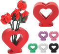 Vase for Lego Flowers 40524 40747 40725 40460,Heart-Shaped Wooden Display Stand for Lego Flower Bouquet Building Set for Lego Roses Cherry Blossom Sunflower Tulips Lotus,Gift for Lego Flowers Lover