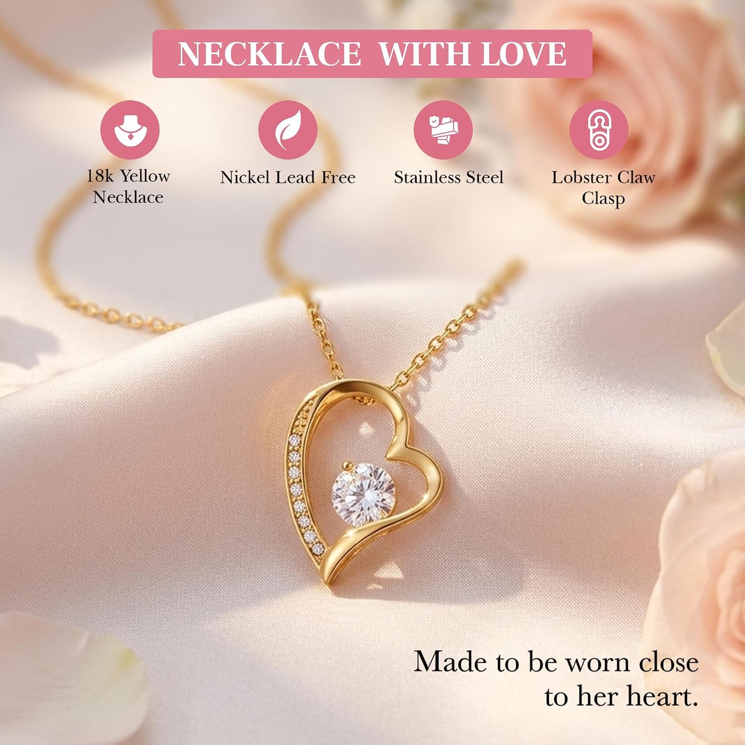 Collar Para Mi Querida Esposa Con Mensaje De Amor – Joyería Elegante Con Caja De Regalo – Regalo Romántico De Aniversario O Cumpleaños