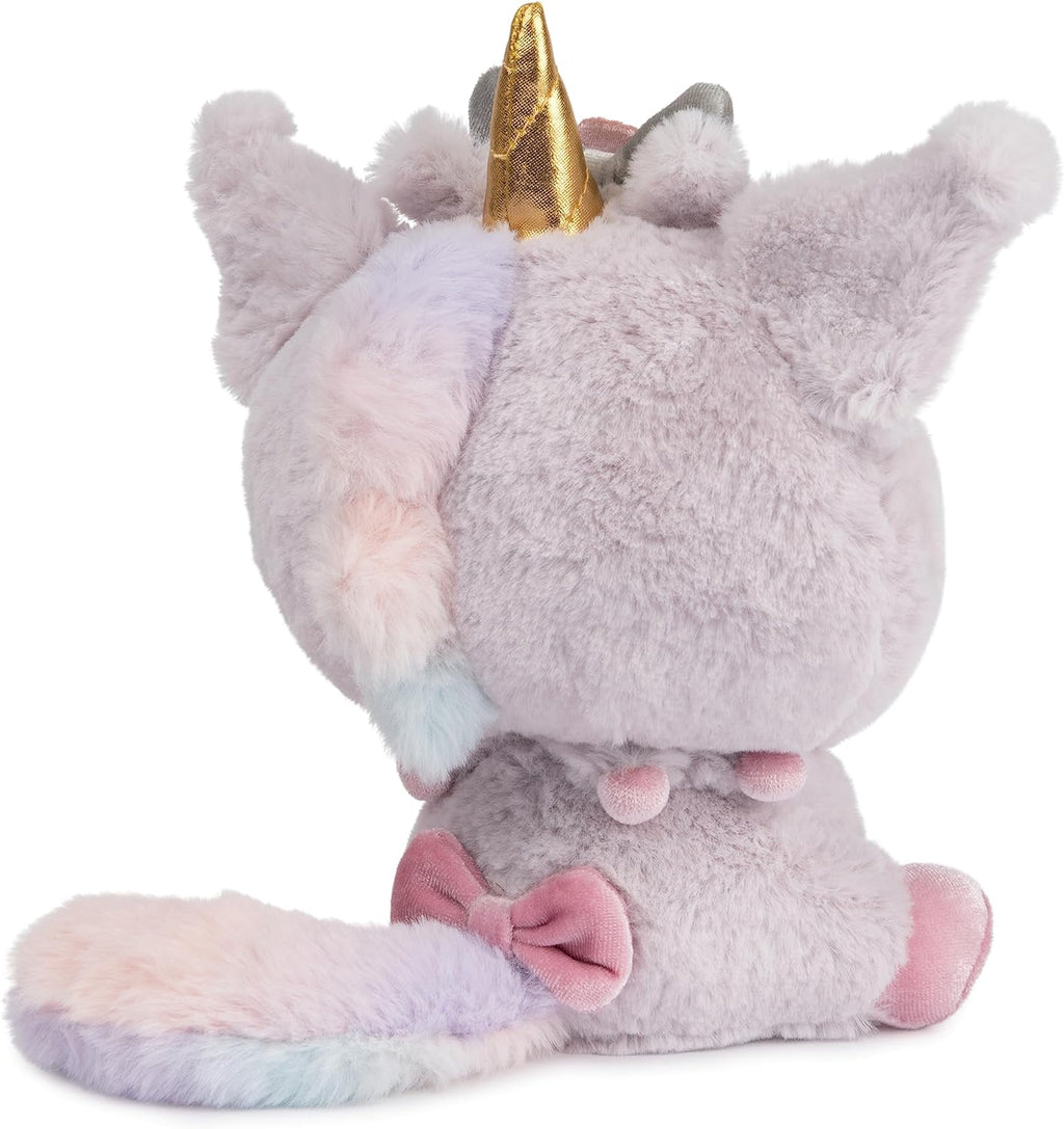 Sanrio Kuromi 6" Plush Toy with Purple Unicorn Outfit; Ages 1+