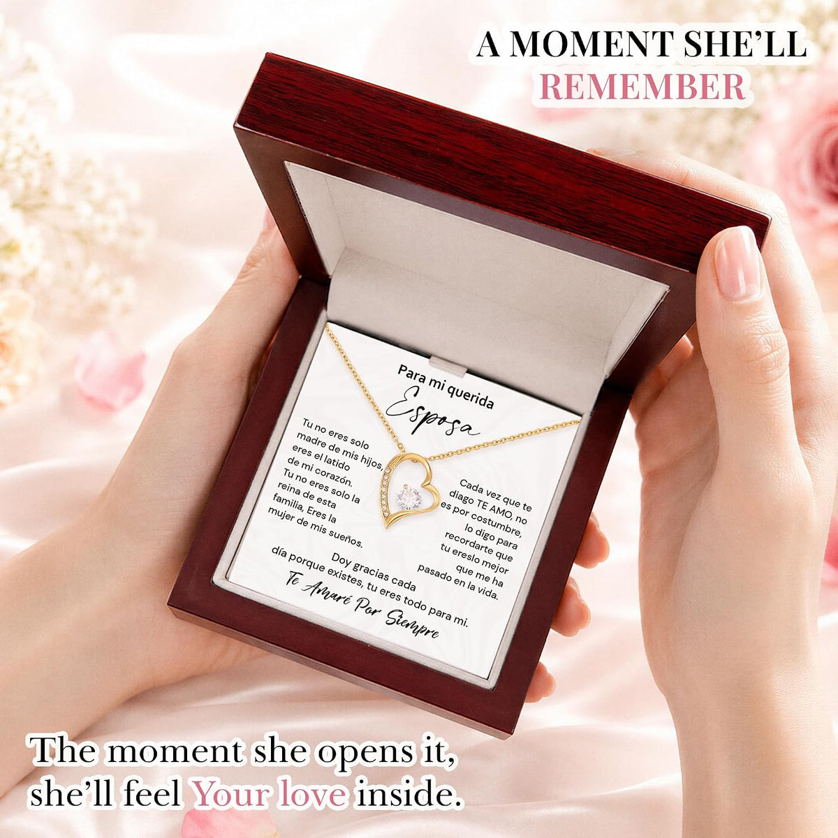 Collar Para Mi Querida Esposa Con Mensaje De Amor – Joyería Elegante Con Caja De Regalo – Regalo Romántico De Aniversario O Cumpleaños