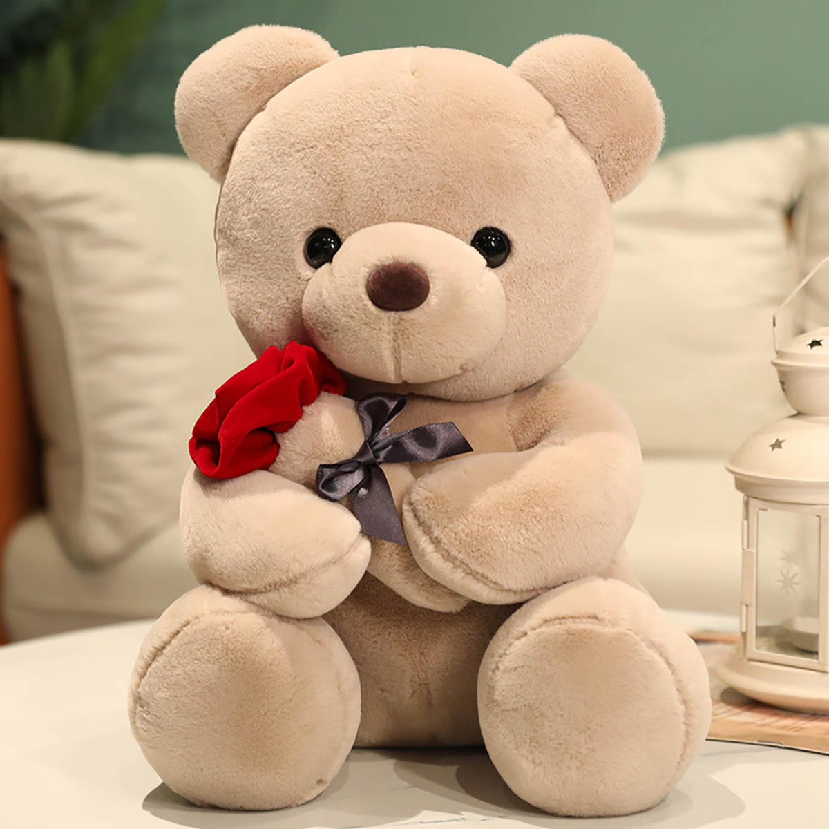 9.1" Valentines Day Stuffed Animals Teddy Bear with Rose, Large Rose Bear Valentines Day Gift Plush Toy Cartoon Cuddly Doll Birthday Party Holiday Wedding Decor Gift Stuffed Animals