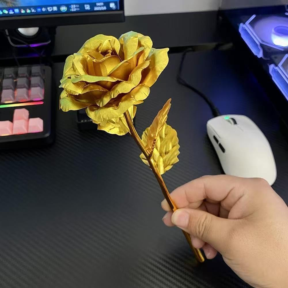 Gold Dipped Rose, Eternal Long Stem Golden Rose
