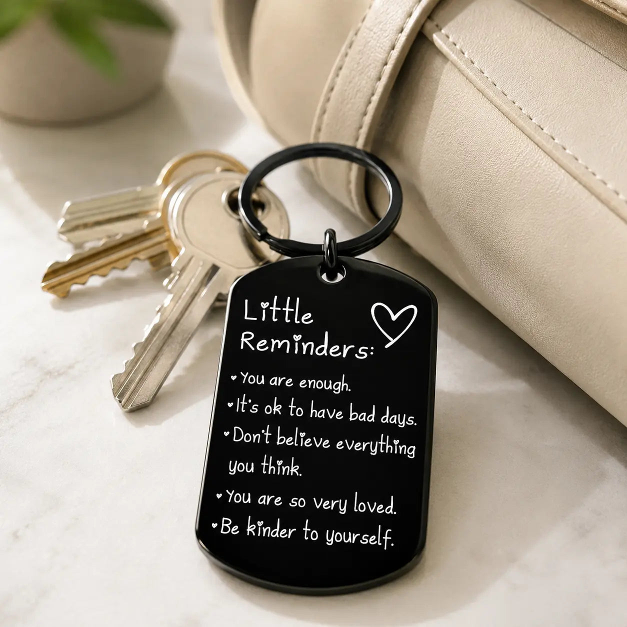 Inspirational "You Are Enough" Keychain - Keychains for Women, Uplifting Gift for Friends