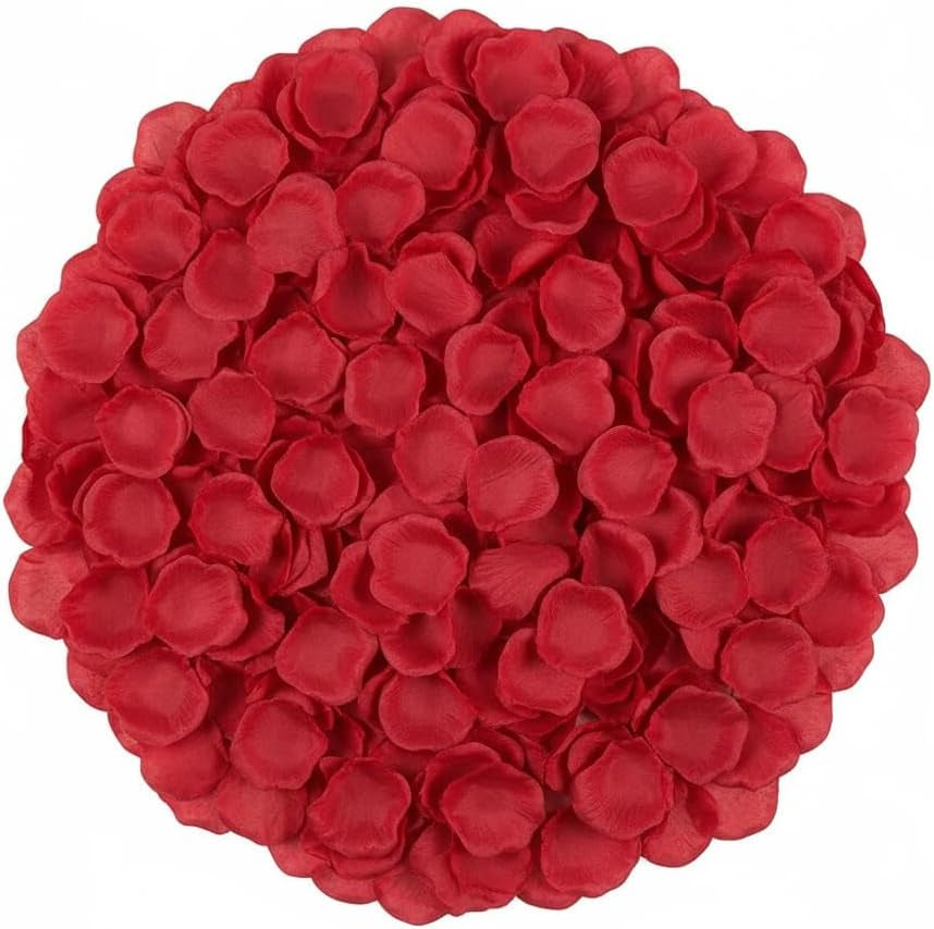 3000PCS Red Rose Petals for Romantic Night for Her Set, Artificial Roses Flower Petals for Romantic Night, Valentines Day Decor and Wedding, Event, Party, Decorations, Decoration Wedding Party