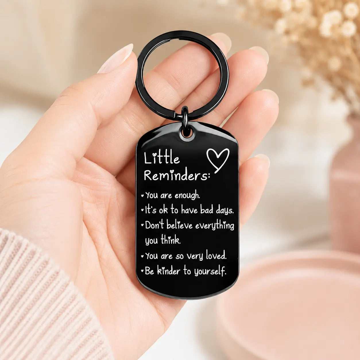 Inspirational "You Are Enough" Keychain - Keychains for Women, Uplifting Gift for Friends