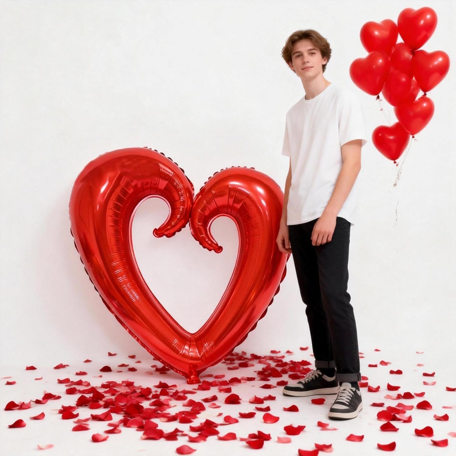 Happy Anniversary Decorations Romantic, Happy Anniversary Sign Banner, Valentines Decorations Party Home Bed Room, Romantic Decorations Special Night, Red Heart Balloons, Happy Anniversary Balloons