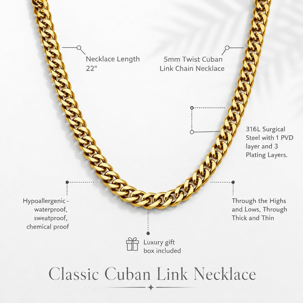 To My Man Steel Cuban Necklace - Meaningful & Romantic Gift